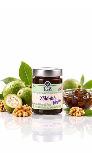 Tamás Pince zöld-dió lekvár termékfotója, zölddió lekvárkülönlegeség